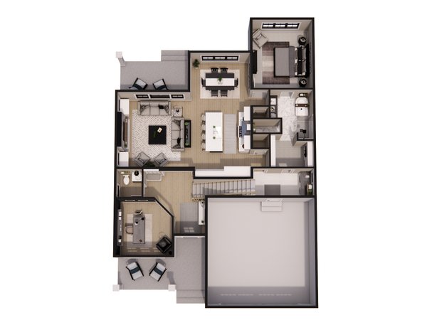 House Blueprint - Farmhouse Floor Plan - Main Floor Plan #51-1404