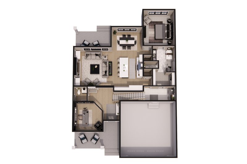 Architectural House Design - Floor Plan - Main Floor 1 for Farmhouse House Plan #51-1404 - 3 bed, 2 bath