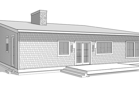 Exterior - Rear Elevation for Cabin House Plan #1114-6 - 3 bed, 2 bath