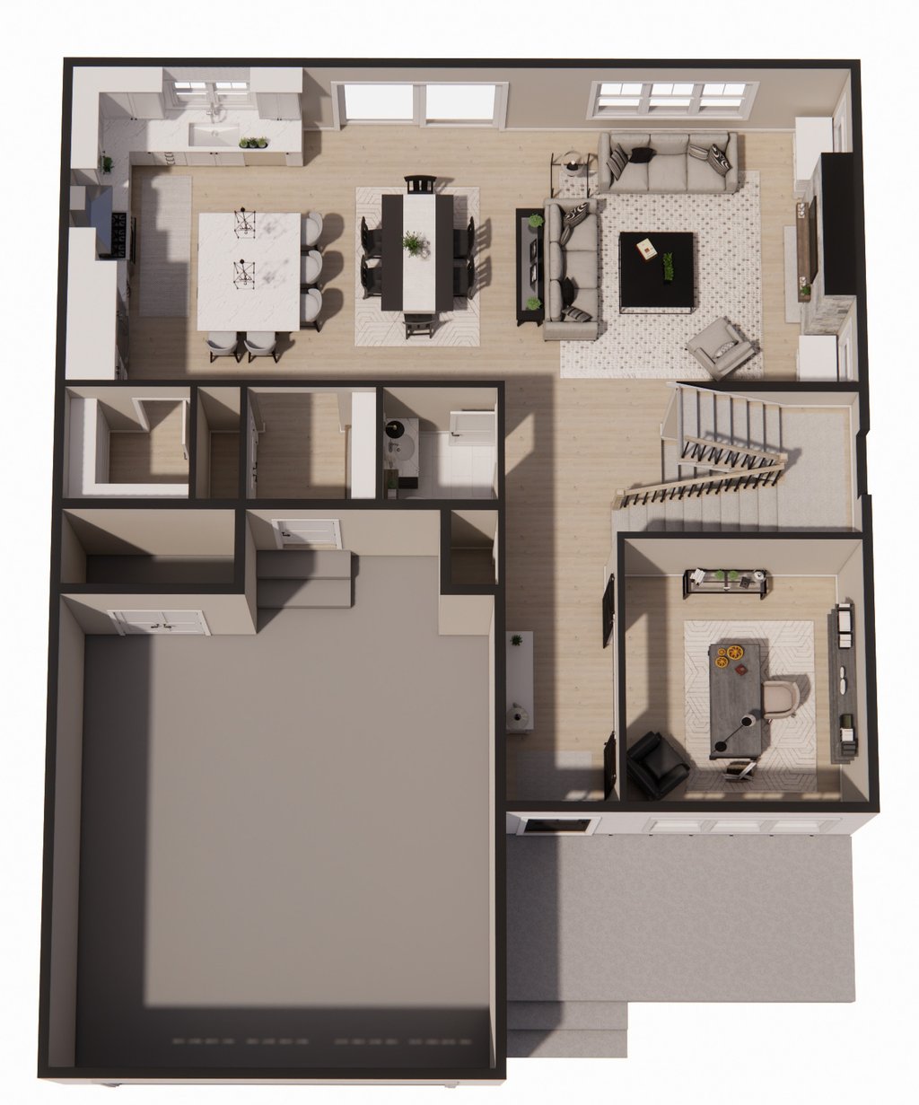 Floor Plan - Main Floor 1 for Craftsman House Plan #51-1525 - 3 bed, 2.5 bath