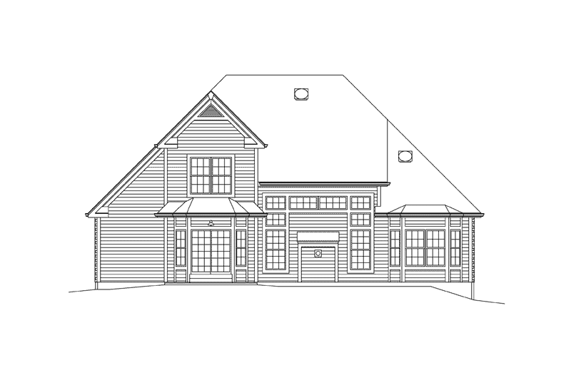 House Design - Exterior - Rear Elevation for Traditional House Plan #57-611 - 3 bed, 2.5 bath