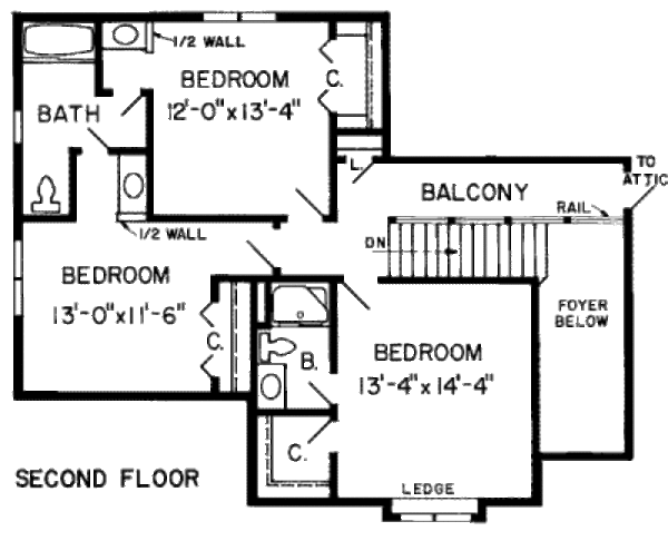 European Floor Plan - Upper Floor Plan #312-277