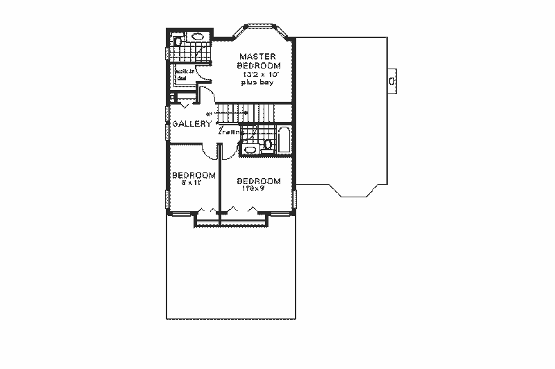 House Plan Design - Floor Plan - Upper Floor for European House Plan #18-203 - 3 bed, 2.5 bath