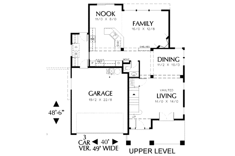 Home Plan - Floor Plan - Main Floor for Craftsman House Plan #48-174 - 5 bed, 2.5 bath