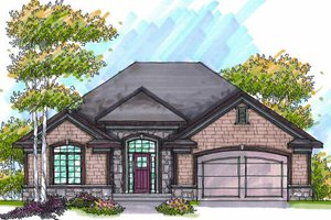 Bungalow Exterior - Front Elevation Plan #70-946