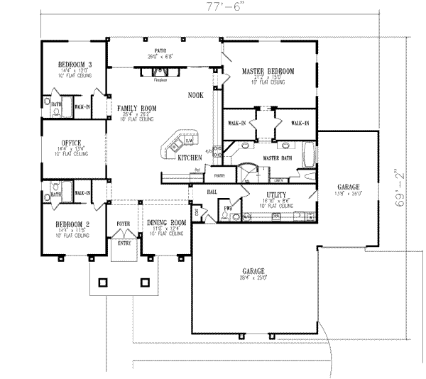 Dream House Plan - Mediterranean Floor Plan - Main Floor Plan #1-668