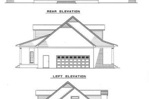 Exterior - Rear Elevation for Country House Plan #17-205 - 5 bed, 3 bath