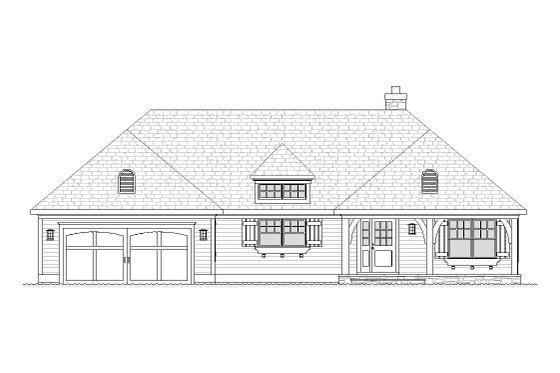 Exterior - Front Elevation 3 for Traditional House Plan #901-46 - 4 bed, 3.5 bath