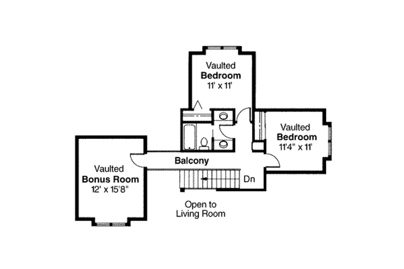 Home Plan - Floor Plan - Upper Floor for Mediterranean House Plan #124-240 - 3 bed, 2.5 bath