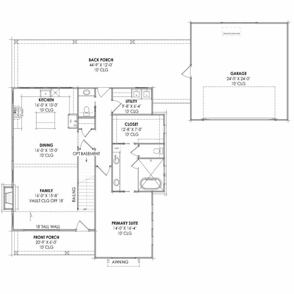 Dream House Plan - Farmhouse Floor Plan - Main Floor Plan #1096-155