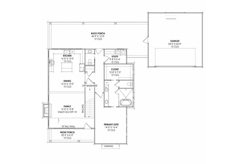 House Plan Design - Floor Plan - Main Floor for Farmhouse House Plan #1096-155 - 3 bed, 2.5 bath