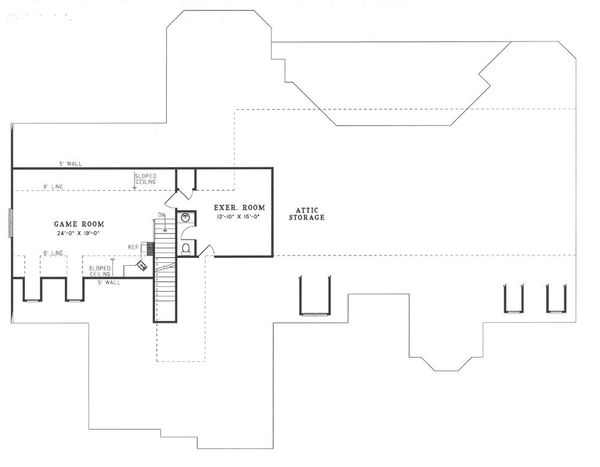 Architectural House Design - European Floor Plan - Upper Floor Plan #17-240
