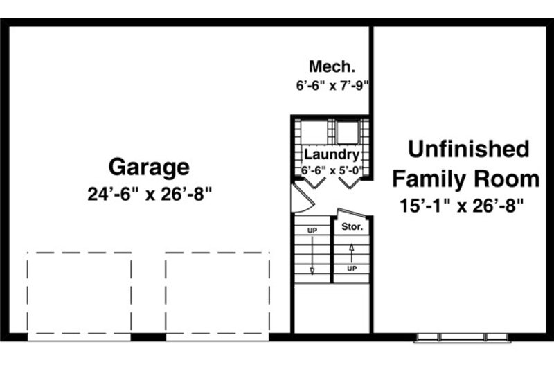 Dream House Plan - Floor Plan - Lower Floor for Traditional House Plan #56-117 - 3 bed, 2 bath