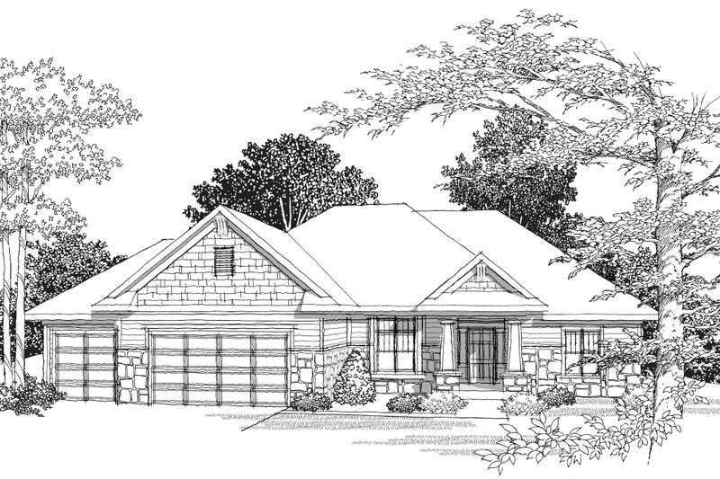 Architectural House Design - Photo for Ranch House Plan #70-1032 - 3 bed, 2 bath