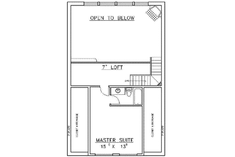 Dream House Plan - Floor Plan - Upper Floor for Modern House Plan #117-267 - 3 bed, 2.5 bath