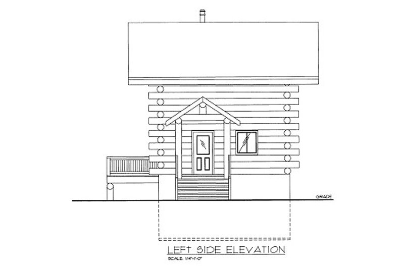 Dream House Plan - Exterior - Other Elevation for Log House Plan #117-797, 1 bath