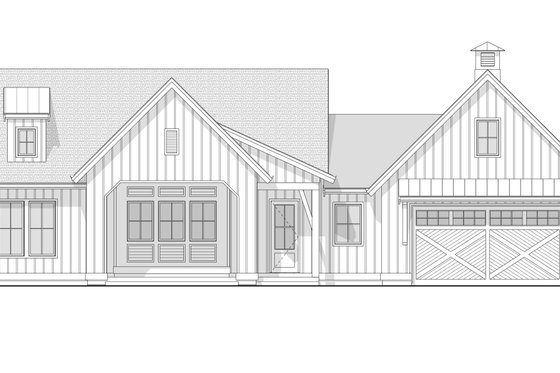 Exterior - Front Elevation 4 for Farmhouse House Plan #1114-74 - 3 bed, 2 bath