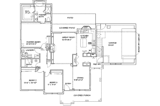 Floor Plan - Main Floor for Traditional House Plan #117-297 - 3 bed, 2 bath