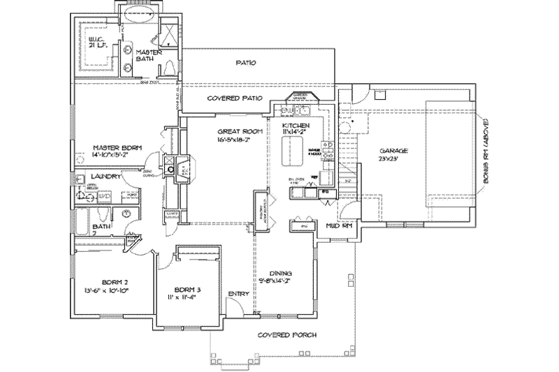 Dream House Plan - Floor Plan - Main Floor for Traditional House Plan #117-297 - 3 bed, 2 bath