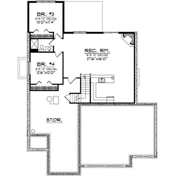 Home Plan - European Floor Plan - Lower Floor Plan #70-710