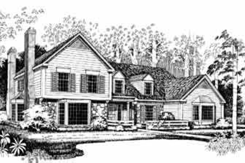 House Blueprint - Traditional Exterior - Front Elevation Plan #72-384