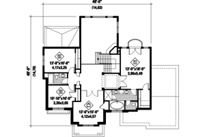 Floor Plan - Upper Floor for Country House Plan #25-4492 - 3 bed, 2 bath