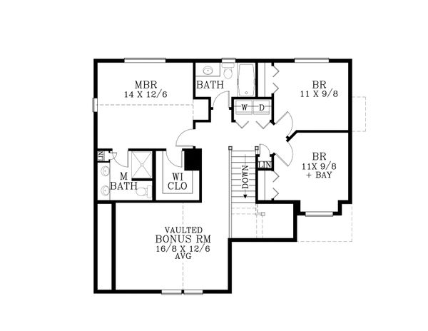 Craftsman Floor Plan - Upper Floor Plan #53-525