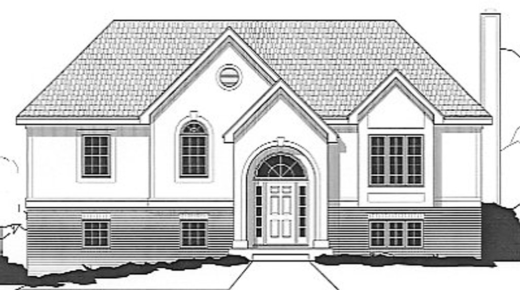 Exterior - Front Elevation 2 for European House Plan #67-630 - 3 bed, 2.5 bath