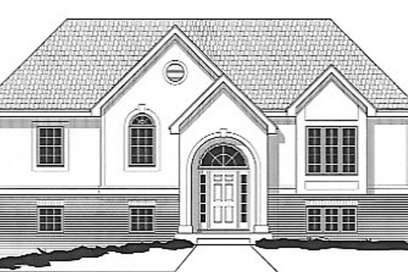 Exterior - Front Elevation 2 for European House Plan #67-630 - 3 bed, 2.5 bath