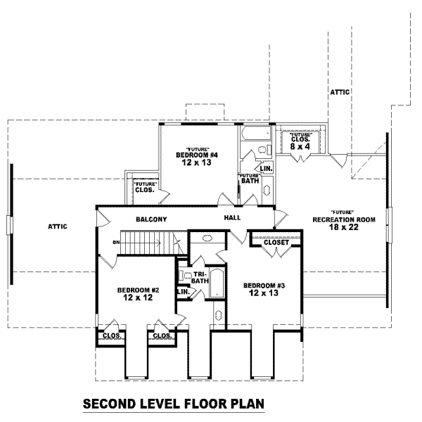Southern Floor Plan - Upper Floor Plan #81-1086
