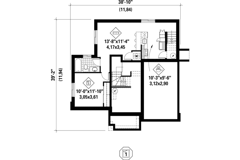 House Design - Floor Plan - Lower Floor for Contemporary House Plan #25-4379 - 4 bed, 2 bath