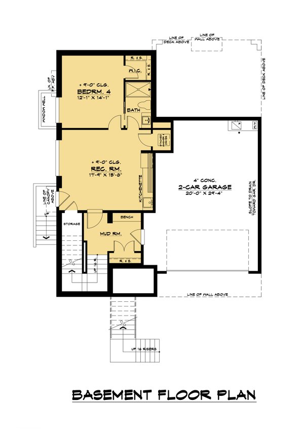 House Design - Contemporary Floor Plan - Lower Floor Plan #1066-155