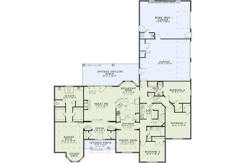Home Plan - Floor Plan - Main Floor for Country House Plan #17-2915 - 4 bed, 3.5 bath