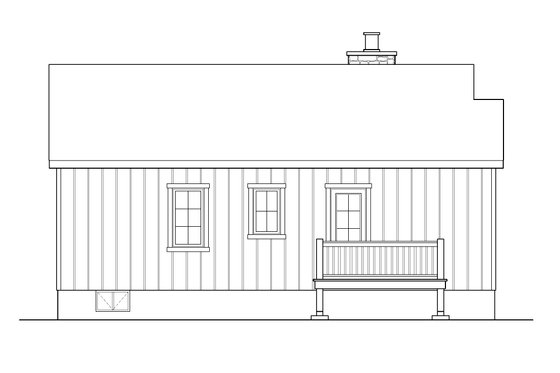 Exterior - Rear Elevation for Cottage House Plan #22-637 - 2 bed, 2 bath