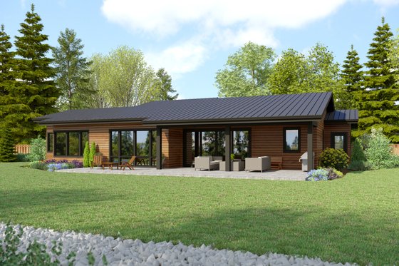 Exterior - Rear Elevation for Contemporary House Plan #48-1129 - 3 bed, 3 bath