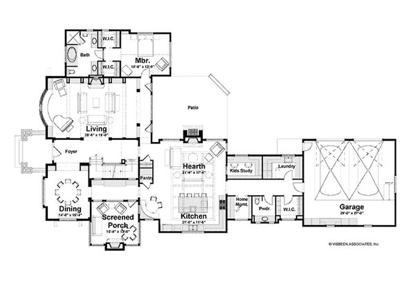 Dream House Plan - Floor Plan - Main Floor for Farmhouse House Plan #928-447 - 4 bed, 4.5 bath