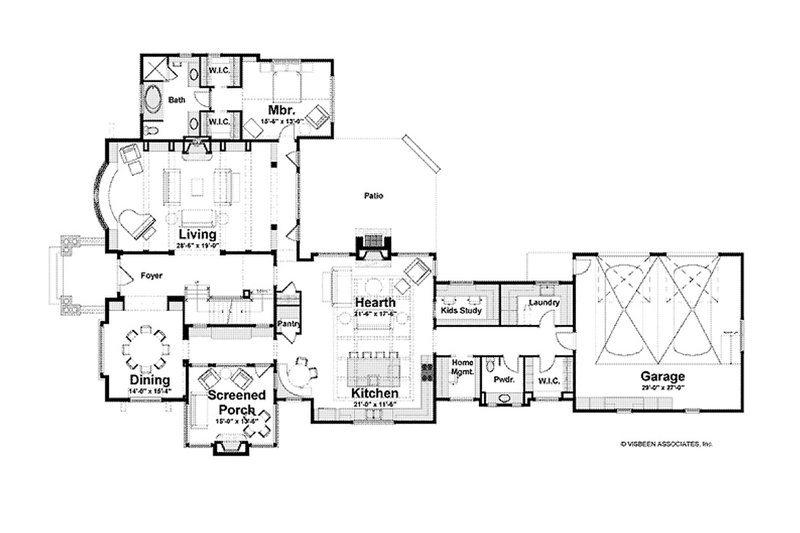 Dream House Plan - Floor Plan - Main Floor for Farmhouse House Plan #928-447 - 4 bed, 4.5 bath