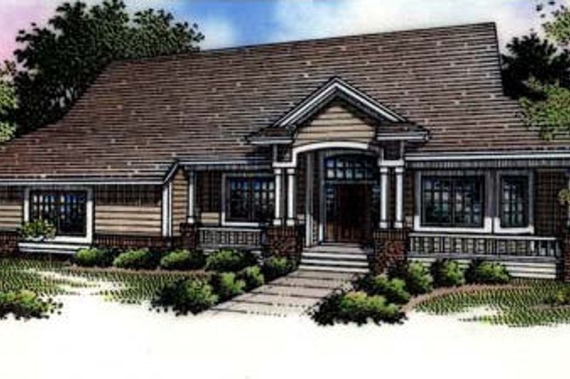 House Blueprint - Country Exterior - Front Elevation Plan #320-462
