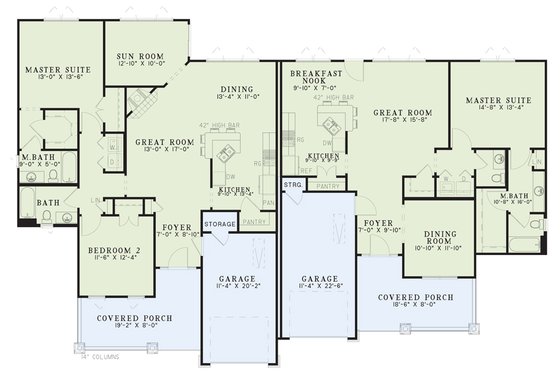 Floor Plan - Main Floor for European House Plan #17-2220 - 2 bed, 2 bath