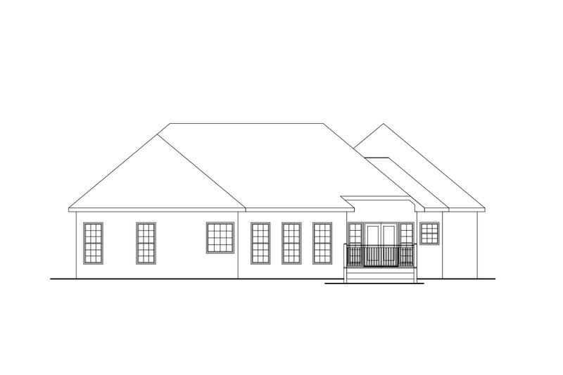 Dream House Plan - Exterior - Rear Elevation for European House Plan #129-146 - 3 bed, 2 bath