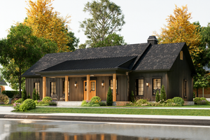 House Blueprint - Farmhouse Exterior - Front Elevation Plan #54-677