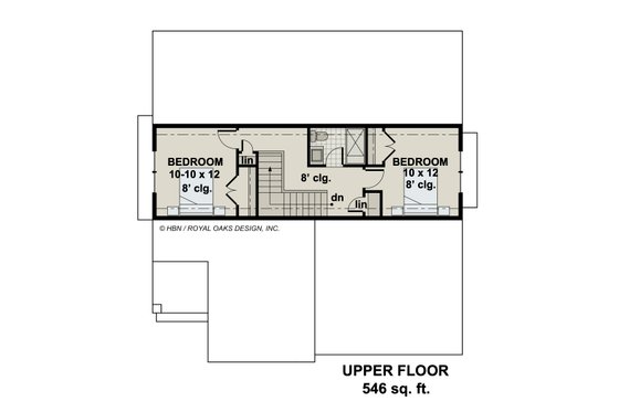 Floor Plan - Upper Floor for Traditional House Plan #51-1204 - 3 bed, 2.5 bath