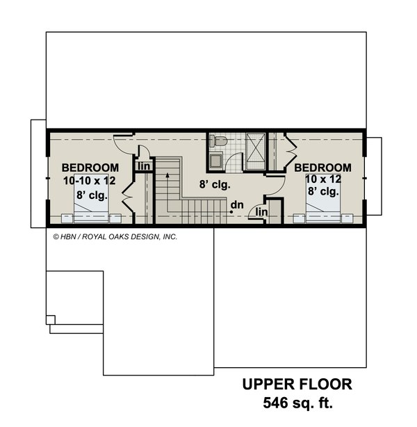 Traditional Floor Plan - Upper Floor Plan #51-1204
