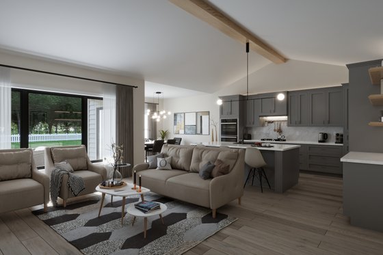 Interior - Family Room 1 for Country House Plan #1089-50 - 3 bed, 2.5 bath