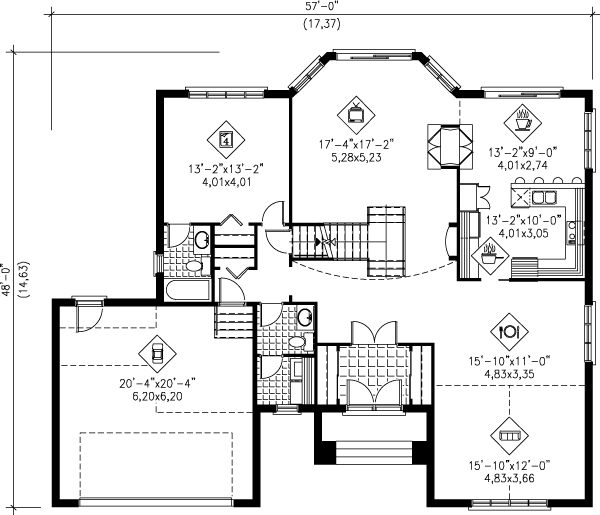 European Floor Plan - Main Floor Plan #25-2121