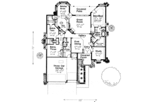 Floor Plan - Main Floor for Traditional House Plan #310-528 - 3 bed, 2.5 bath