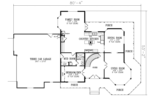 Victorian Floor Plan - Main Floor Plan #1-719
