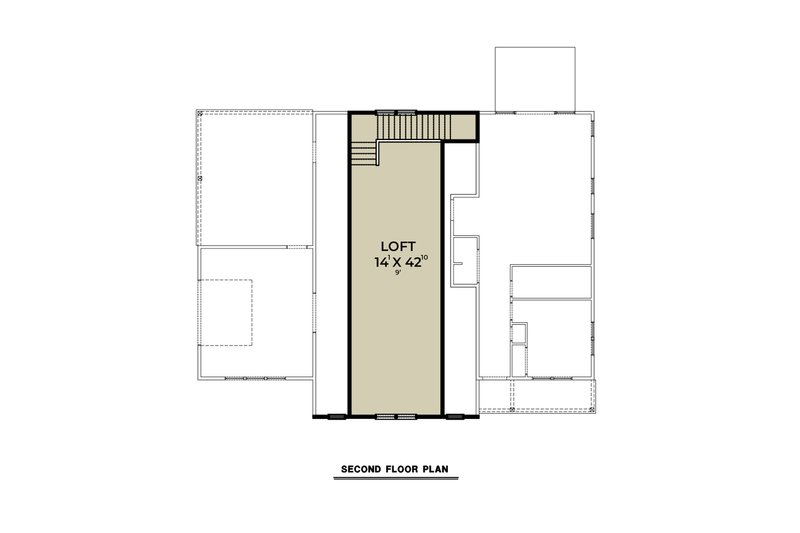 Architectural House Design - Floor Plan - Upper Floor for Farmhouse House Plan #1070-196 - 1 bed, 1 bath