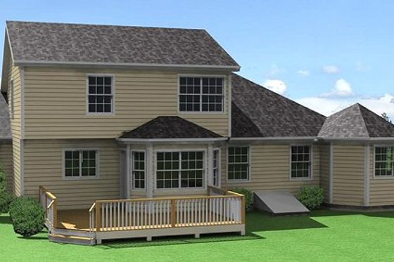 Exterior - Rear Elevation for Traditional House Plan #75-107 - 3 bed, 2.5 bath
