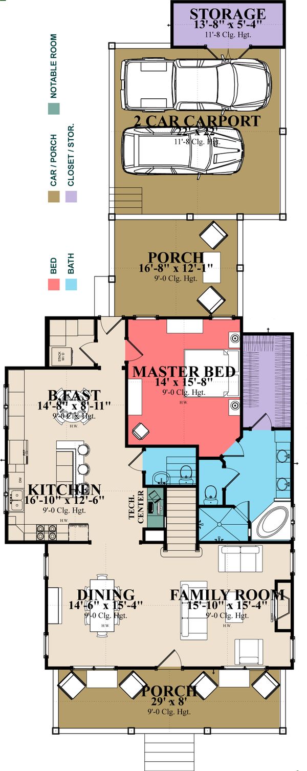 Farmhouse Floor Plan - Main Floor Plan #63-375